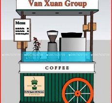 THIẾT KẾ XE ĐẨY BÁN CÀ PHÊ PHA MÁY BỀN ĐẸP